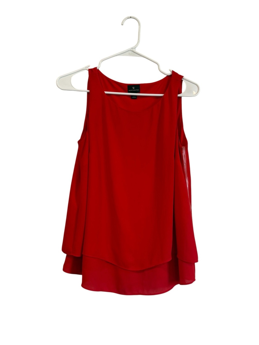 Worthington Red Layered Chiffon Sleeveless Camisole